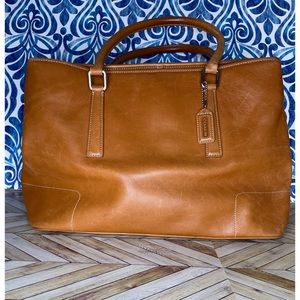 Cognac coach carryall tote | E2J-7757